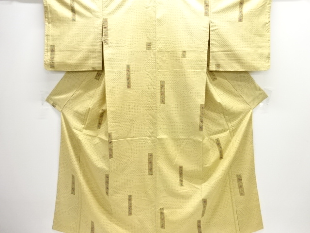 JAPANESE KIMONO / SILK / TSUMUGI / TANZAKU & FLORAL PLANTS